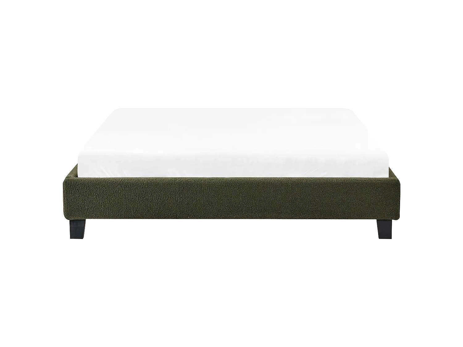Bed zonder hoofdbord Bouclé ROANNE 140 x 200 cm Donkergroen