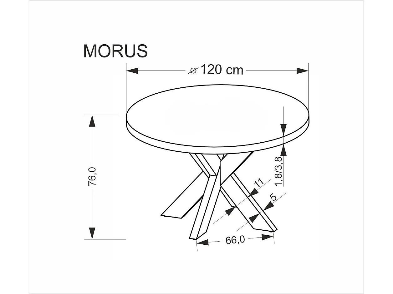 Tavolo da pranzo Morus (76x120)/MDF e impiallacciatura/marrone