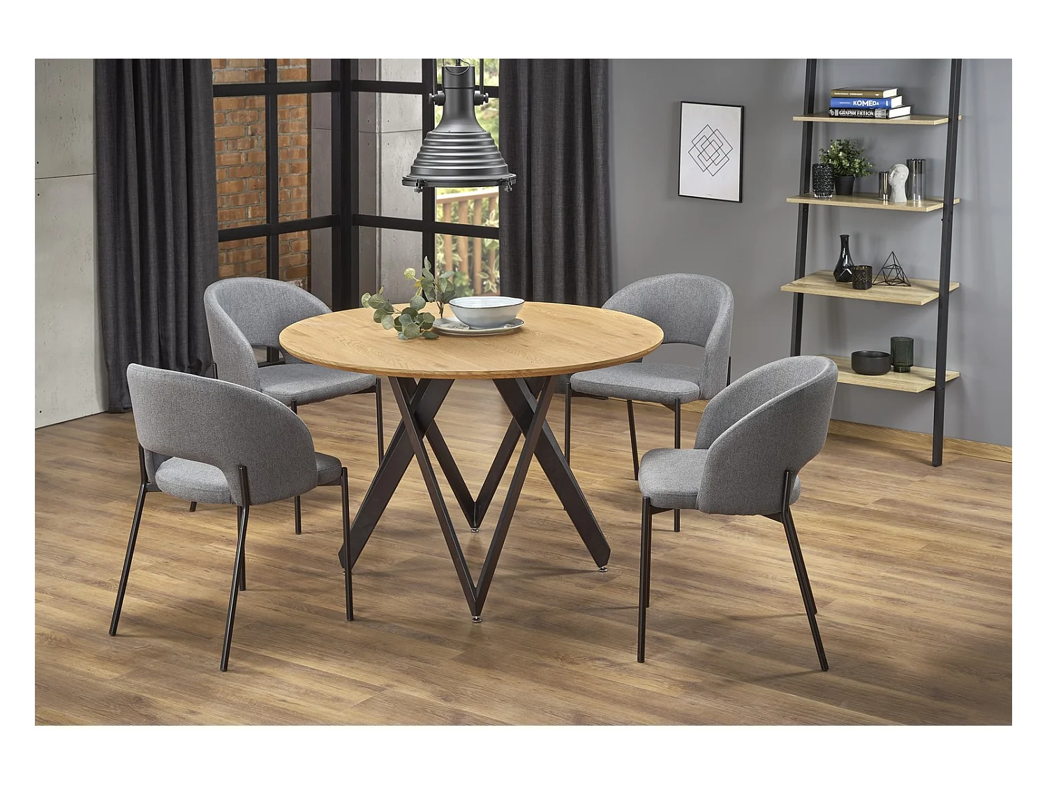 Table à manger Mozambique (120x75)/MDF et métal/Marron et noir