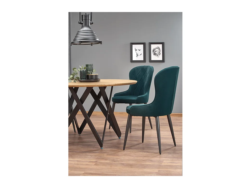 Table à manger Mozambique (120x75)/MDF et métal/Marron et noir