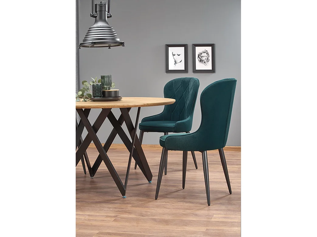 Table à manger Mozambique (120x75)/MDF et métal/Marron et noir