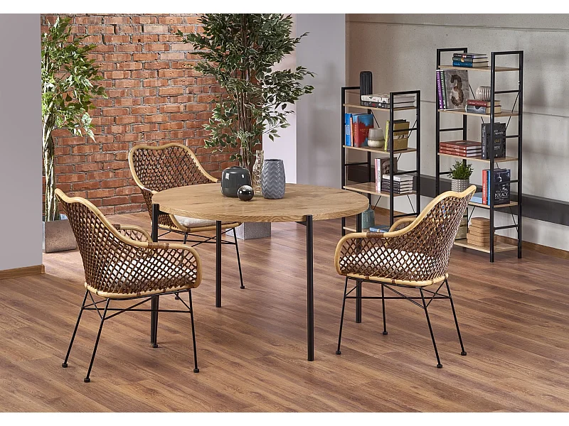 Tavolo da pranzo Morgan (120x76)/MDF e metallo/marrone e nero