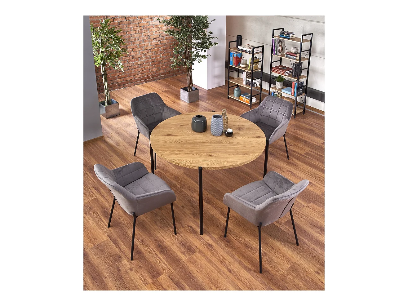 Tavolo da pranzo Morgan (120x76)/MDF e metallo/marrone e nero