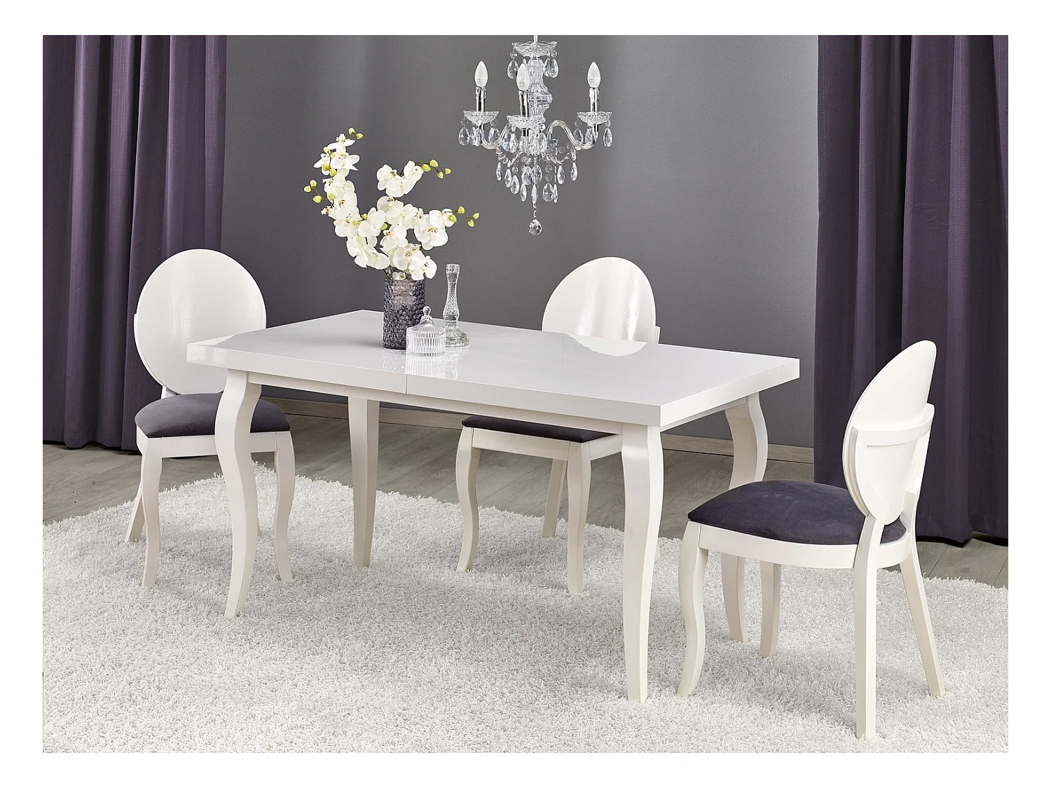 Table à manger Mozart/extensible/MDF/blanc