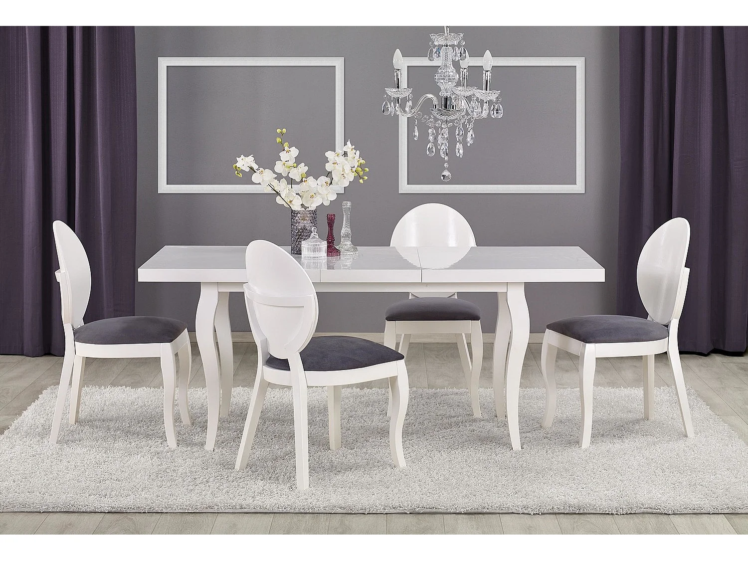 Tavolo da pranzo Mozart/allungabile/MDF/bianco