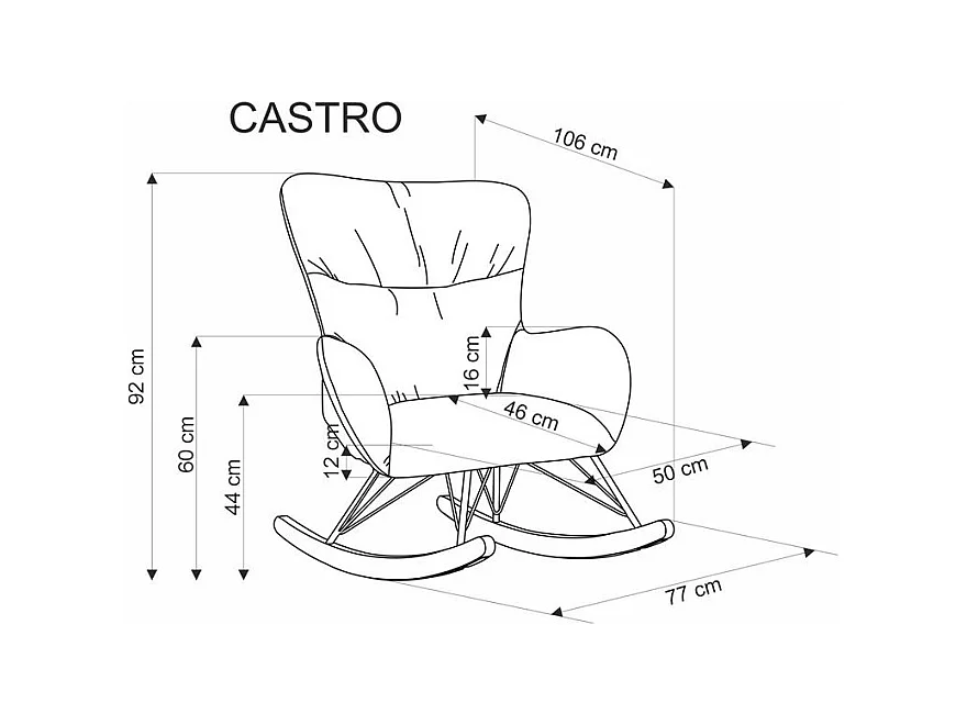Fauteuil à bascule Castro/beige