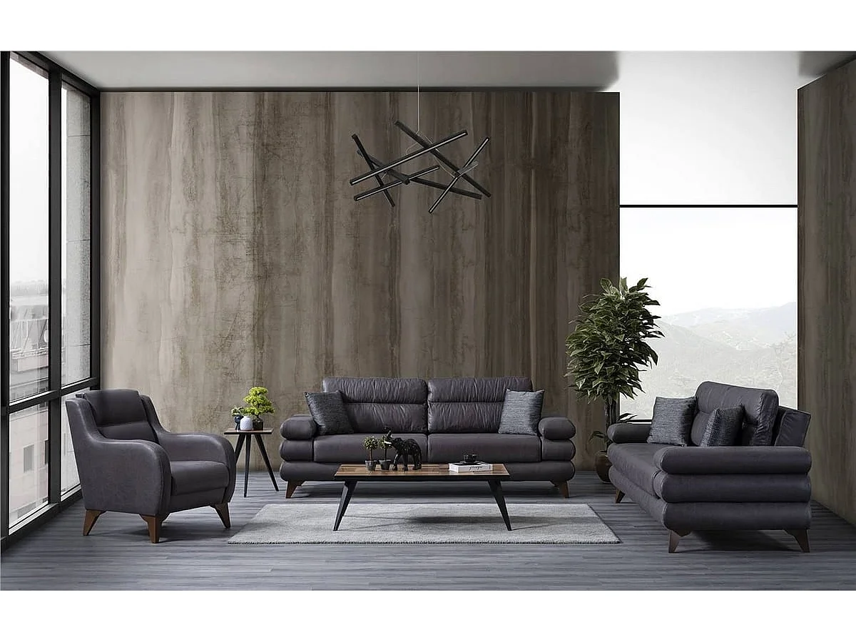 Divano Parma/Rivestimento in tessuto/Antracite/Disponibile in magazzino