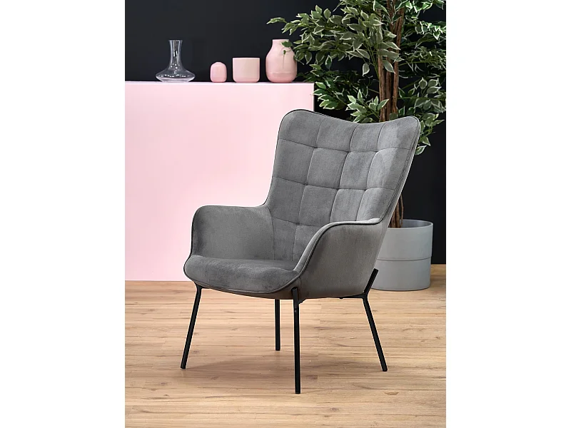 Relax Fauteuil Castel/Tissu/Gris
