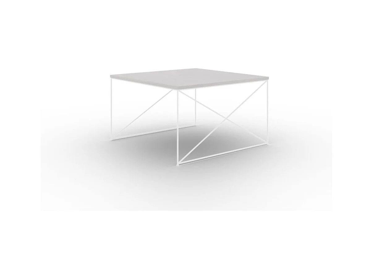 Table basse Elia Lux/contreplaqué et métal/blanc&gris