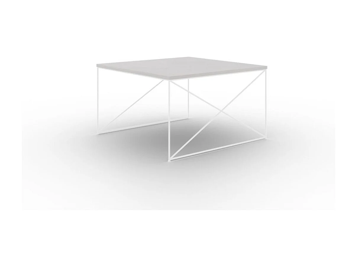 Table basse Elia Lux/contreplaqué et métal/blanc&gris