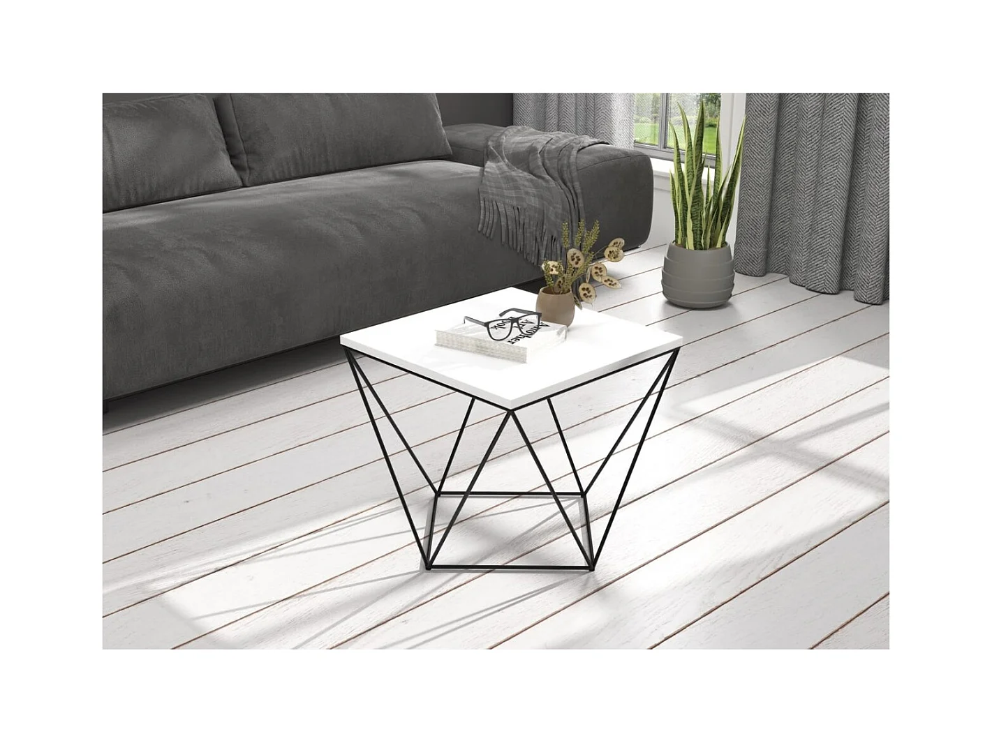 Table basse Dana / Bois et métal / Noir&Blanc