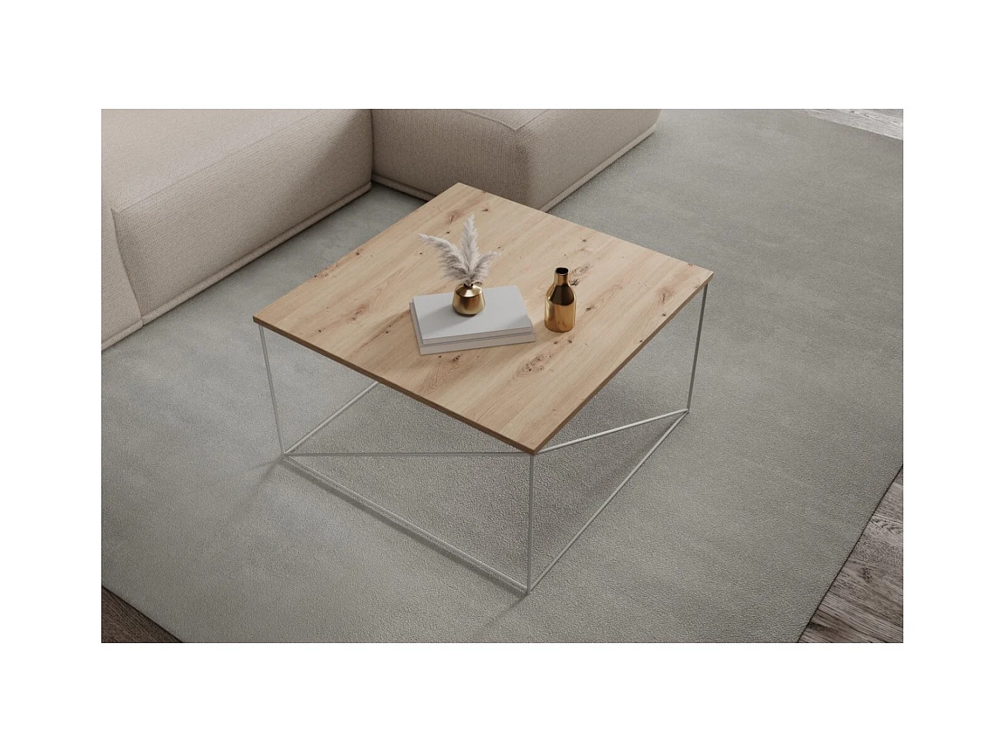 Table basse Elia Lux/contreplaqué et métal/blan&artisan