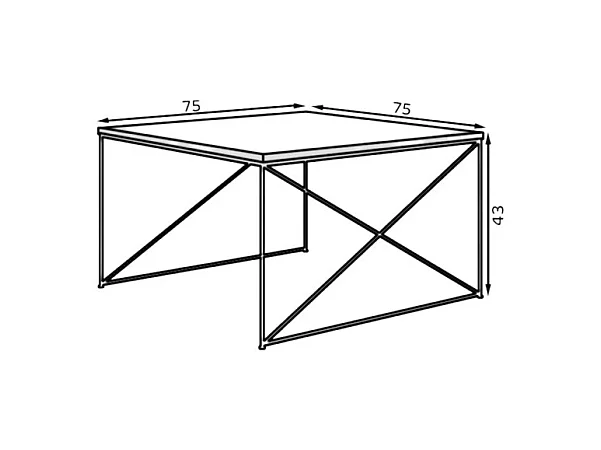 Table basse Elia Lux/contreplaqué et métal/blan&artisan