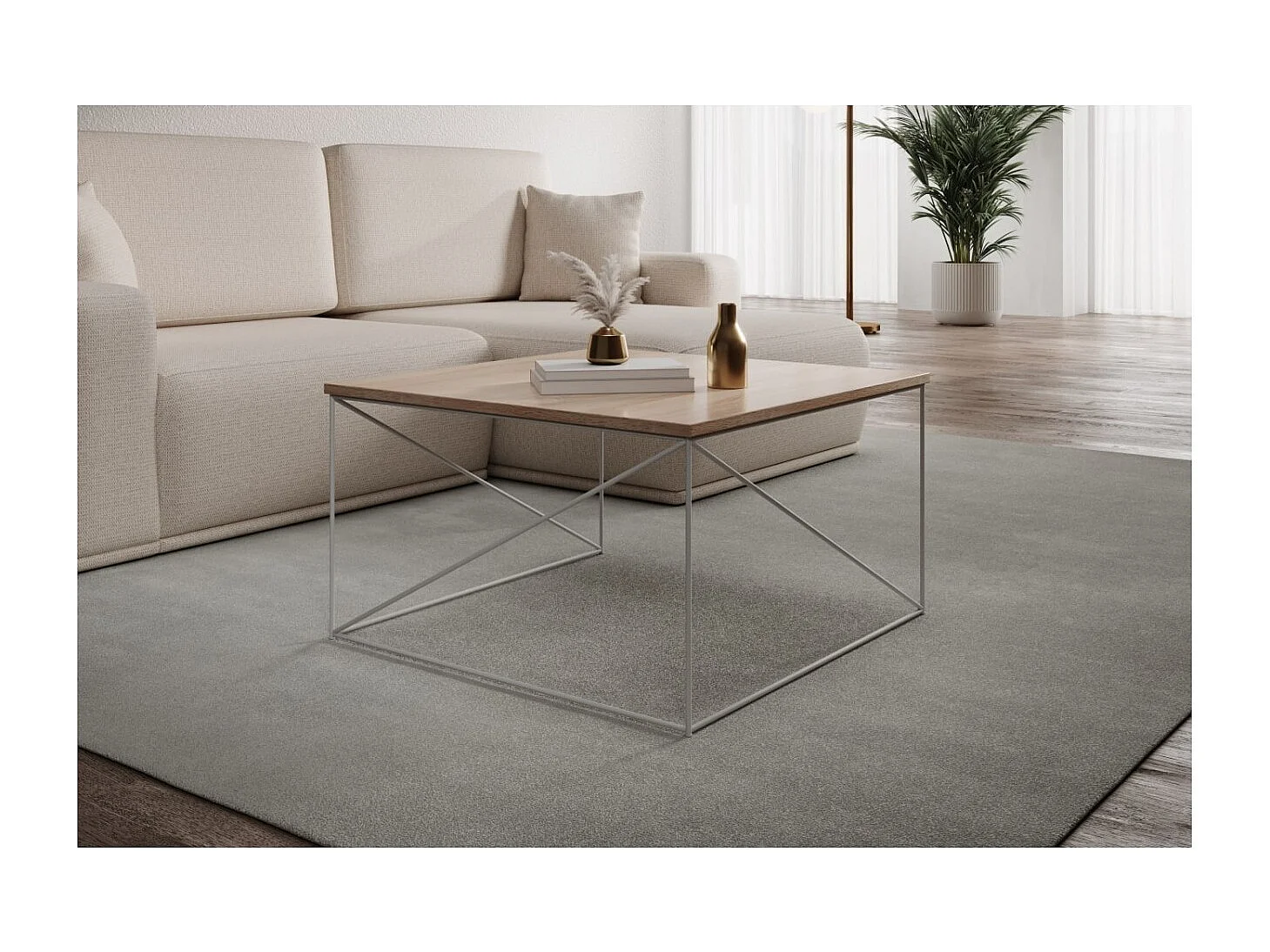 Table basse Elia Lux/contreplaqué et métal/blan&artisan