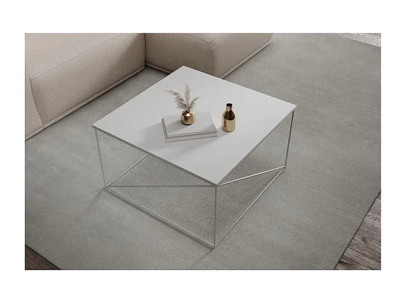 Tavolino Elia Lux/compensato e metallo/bianco