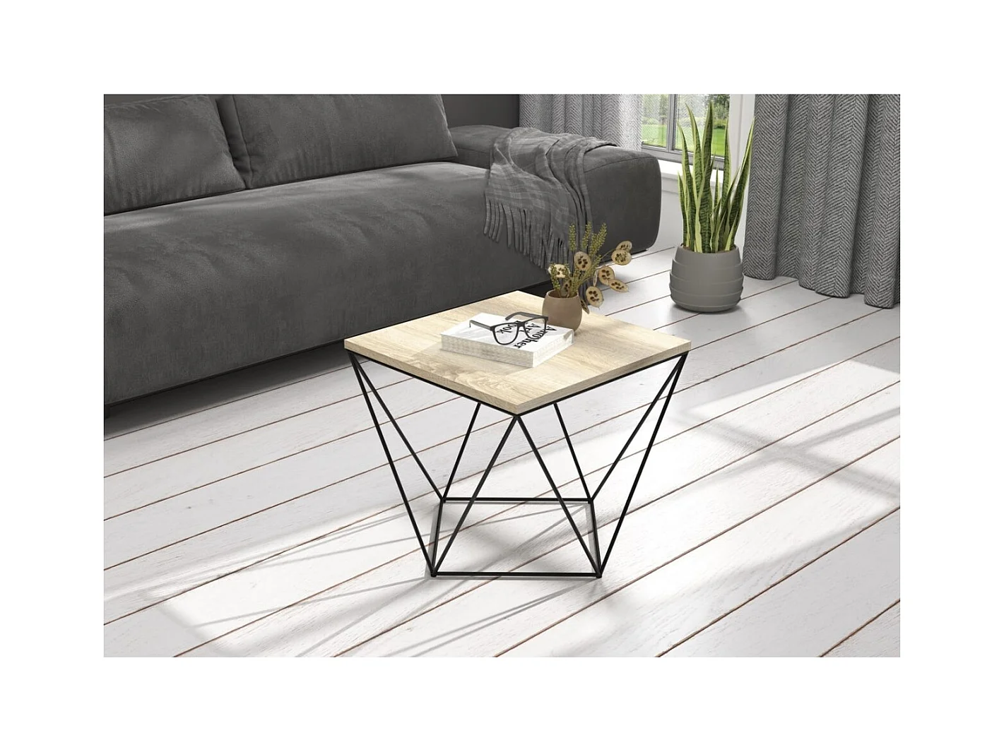 Table basse Dana / Bois et métal / Noir&Sonoma