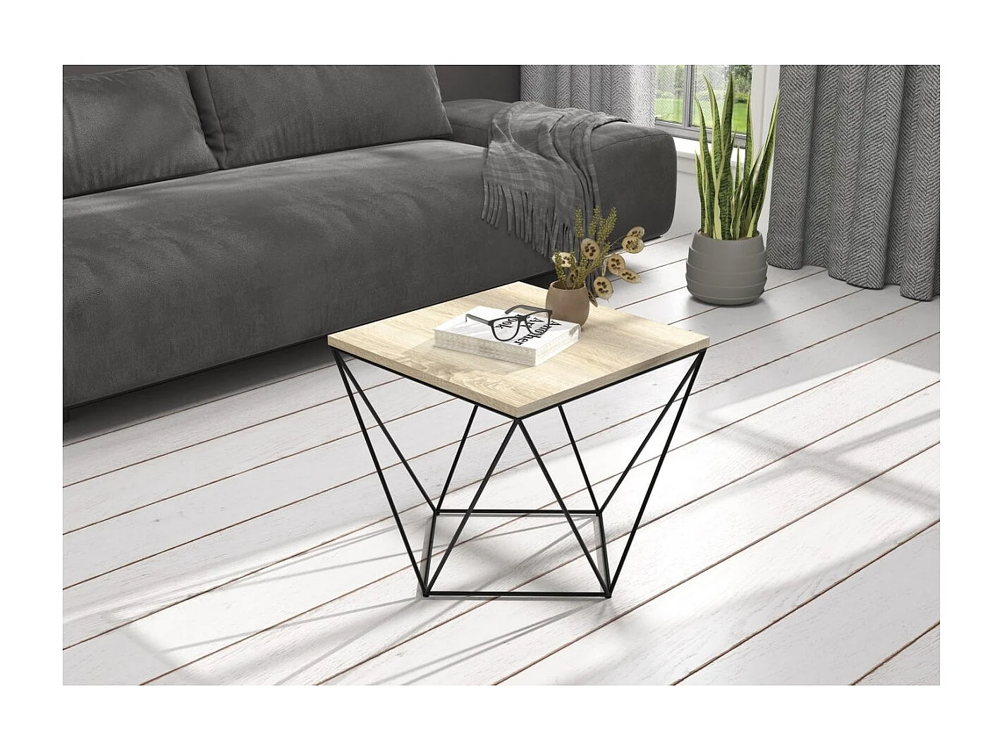 Couchtisch Dana /Holz&Metall/Schwarz&Sonoma