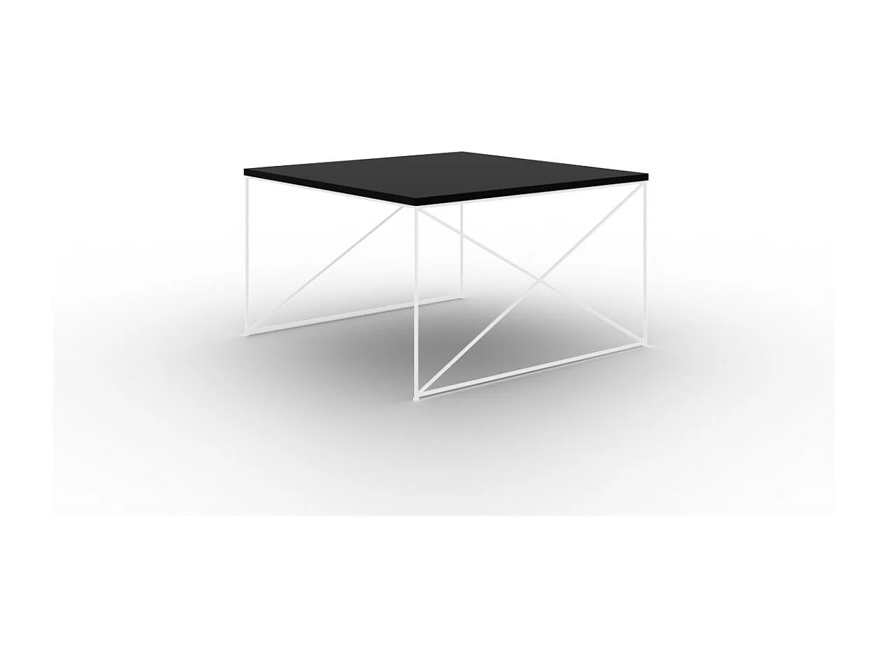 Table basse Elia Lux/contreplaqué et métal/blanc&noir