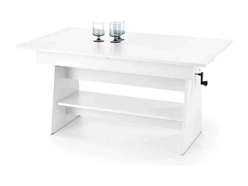 Couchtisch Erika/Möbelplatte/Ausziehbar/Weiss