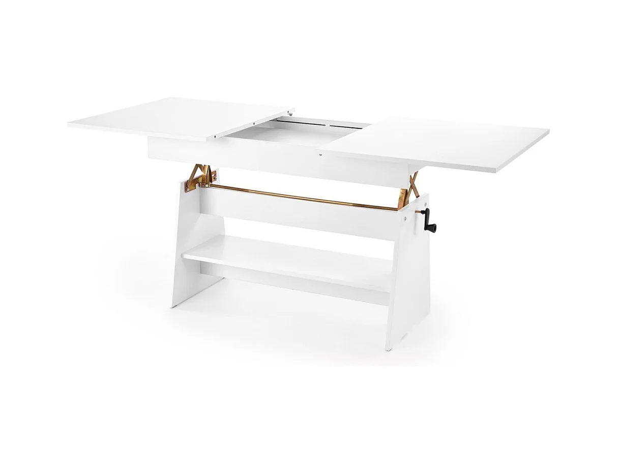 Tavolino Erika/piano mobile/allungabile/Bianco