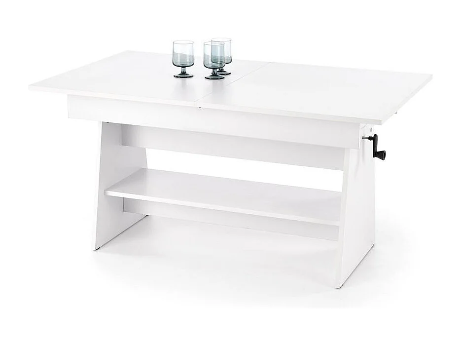Tavolino Erika/piano mobile/allungabile/Bianco