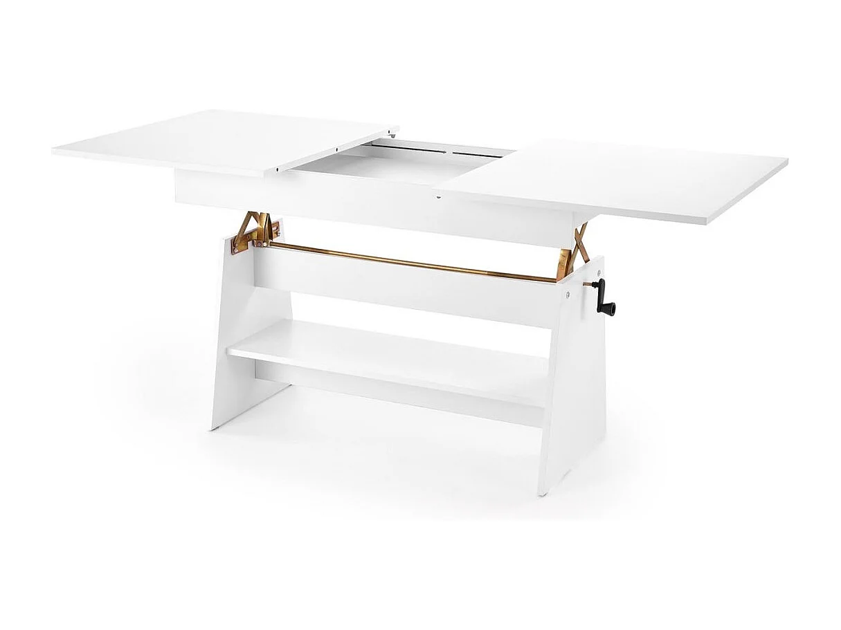Tavolino Erika/piano mobile/allungabile/Bianco