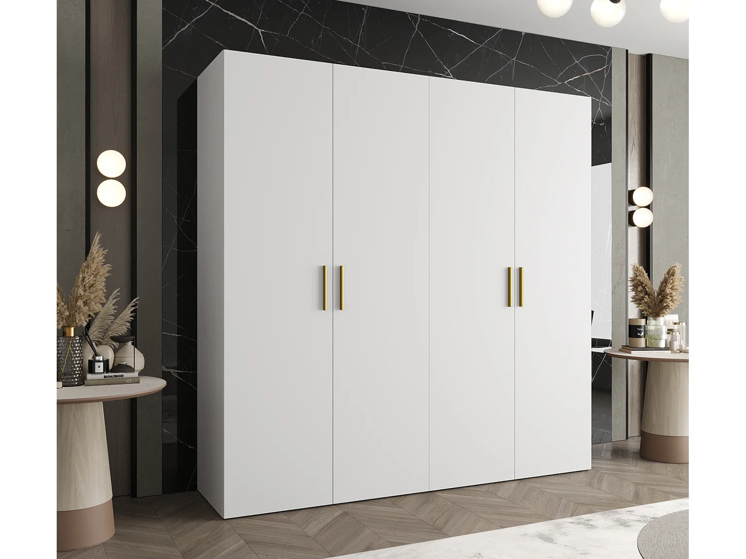 Armoire à portes battantes Bari 1 202/200/52 4 portes (blanc)