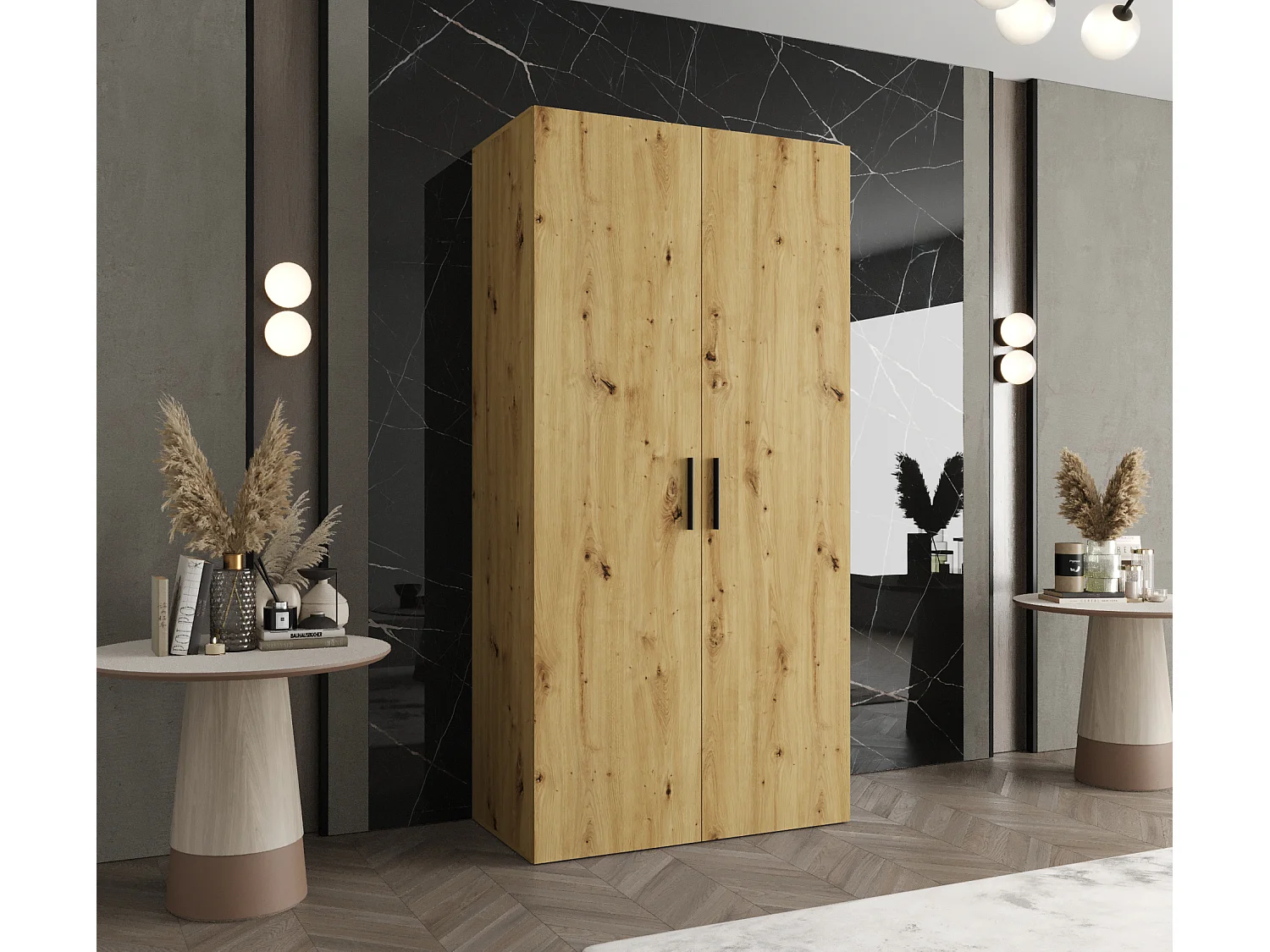 Armoire à portes battantes Bari 1 202/100/52 2 portes (artisan)