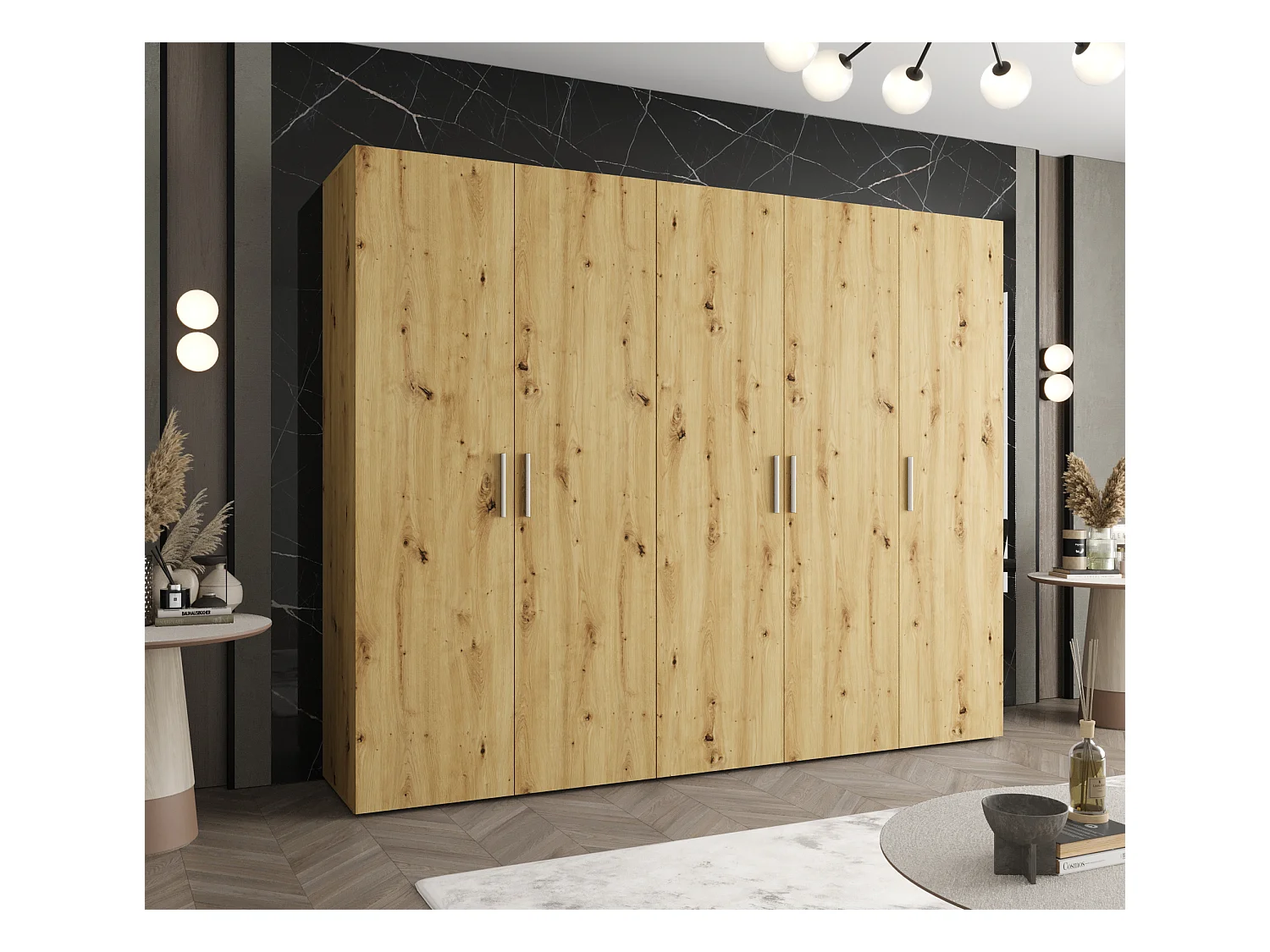 Armoire à portes battantes Bari 1 202/250/52 5 portes (artisan)