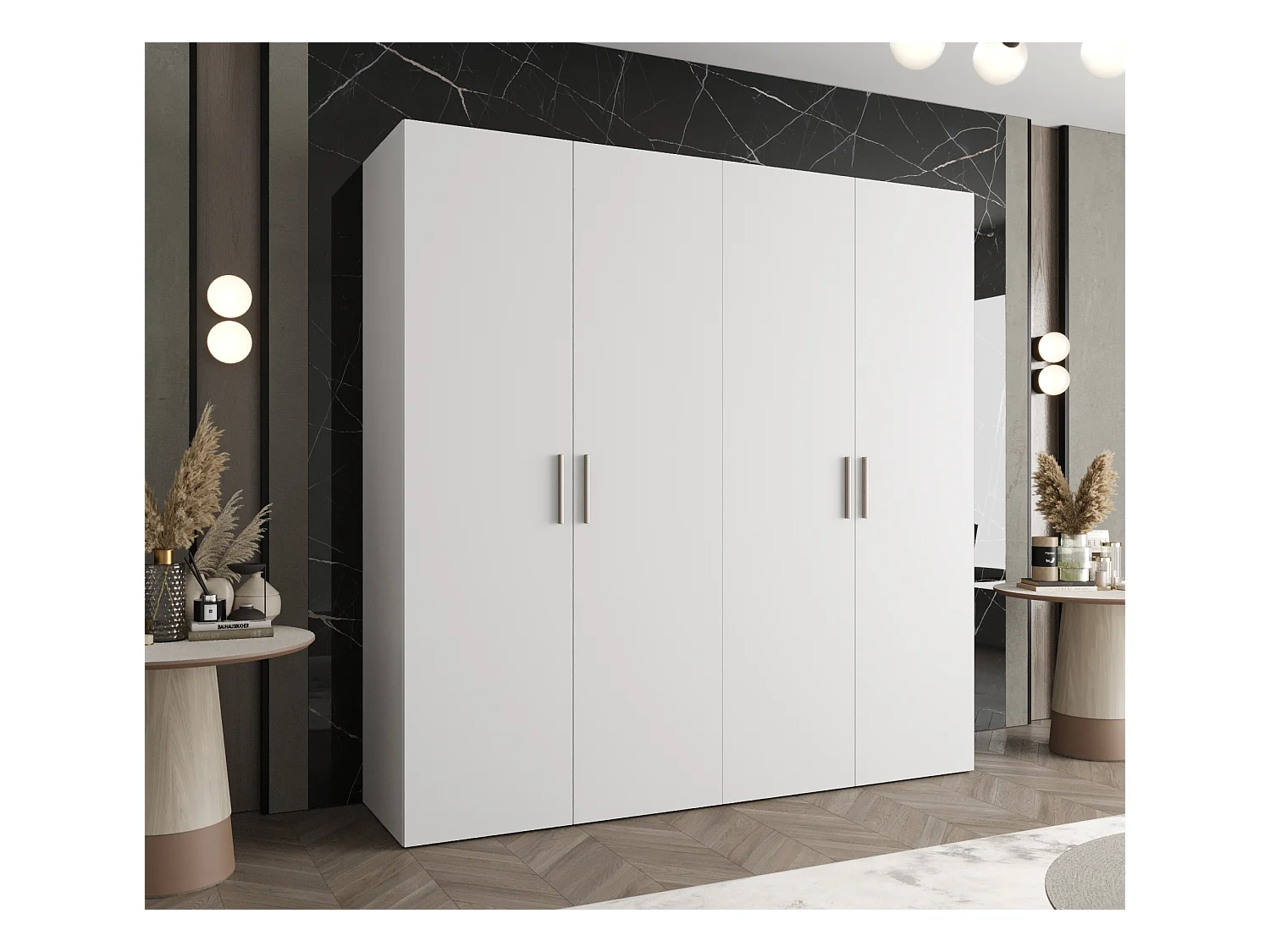 Armoire à portes battantes Bari 1 202/200/52 4 portes (blanc)