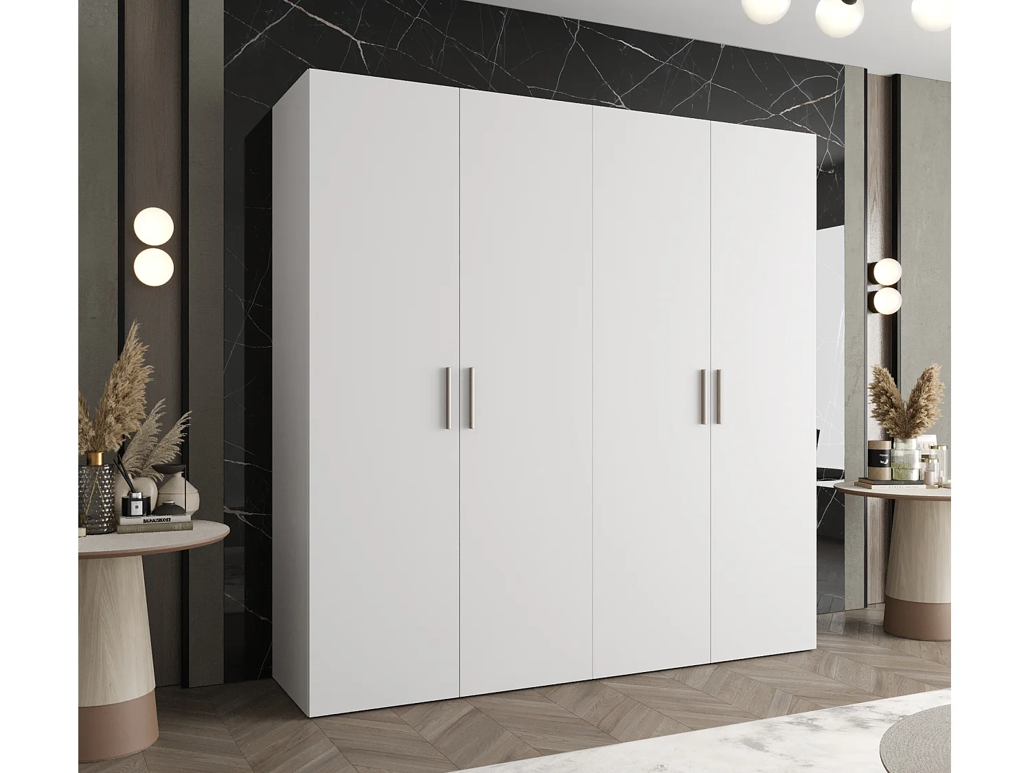 Armoire à portes battantes Bari 1 202/200/52 4 portes (blanc)