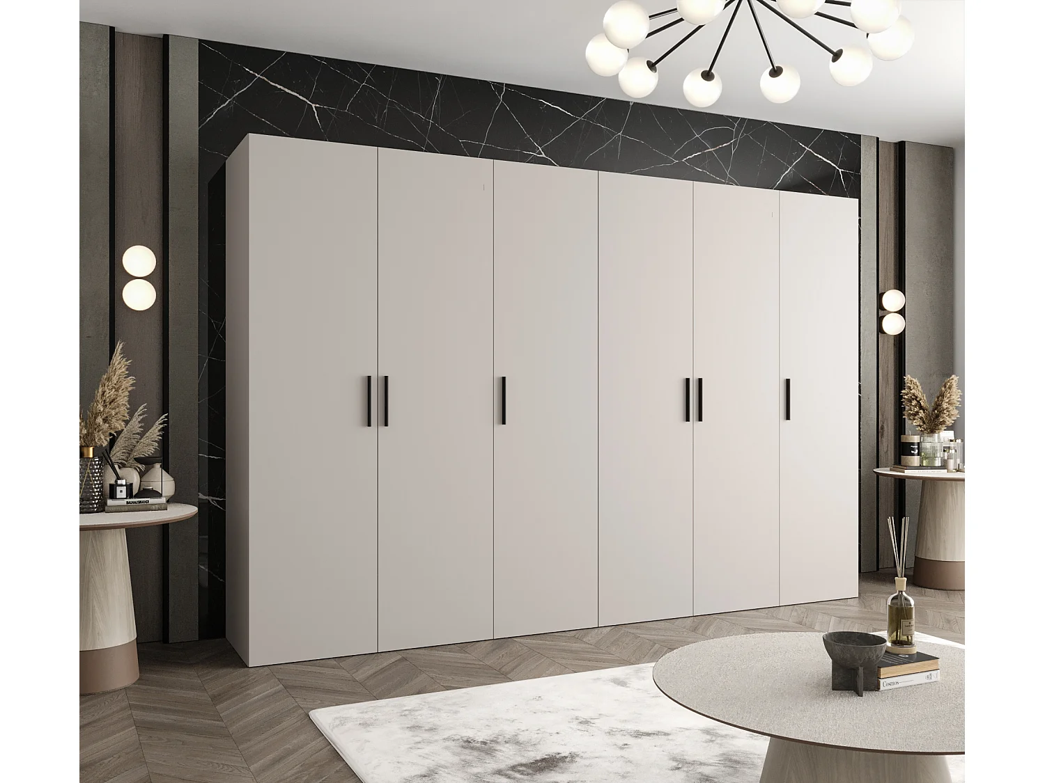 Armoire à portes battantes Bari 1 202/300/52 6 portes (cachemire)