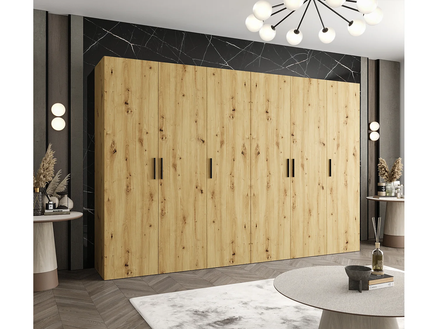 Armoire à portes battantes Bari 1 202/300/52 6 portes (artisan)