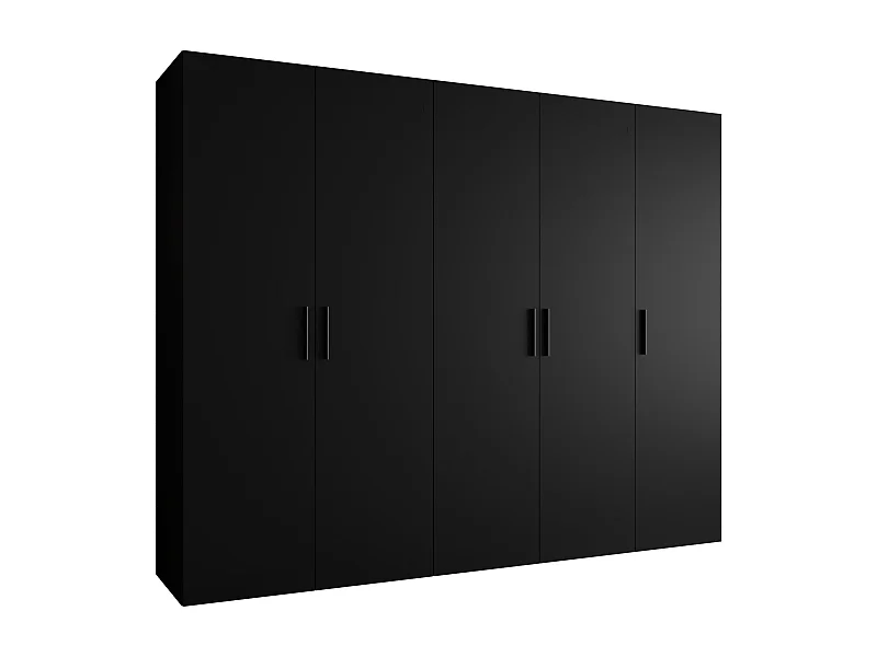 Kleerkast Bari 1 202/250/52 5-deurs (zwart)