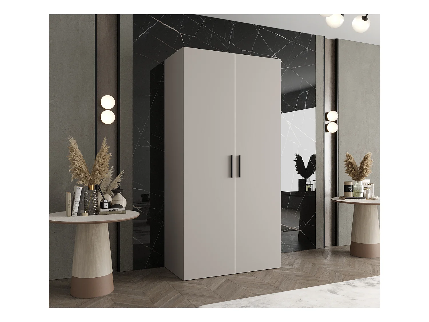 Armoire à portes battantes Bari 1 202/100/52 2 portes (cachemire)