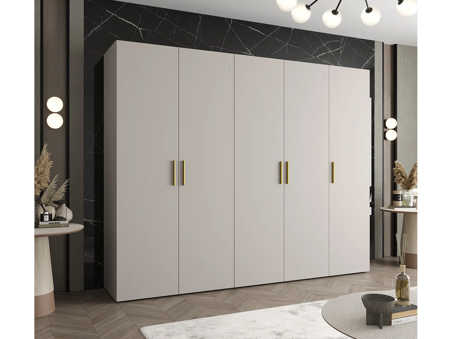 Armoire à portes battantes Bari 1 202/250/52 5 portes (cachemire)