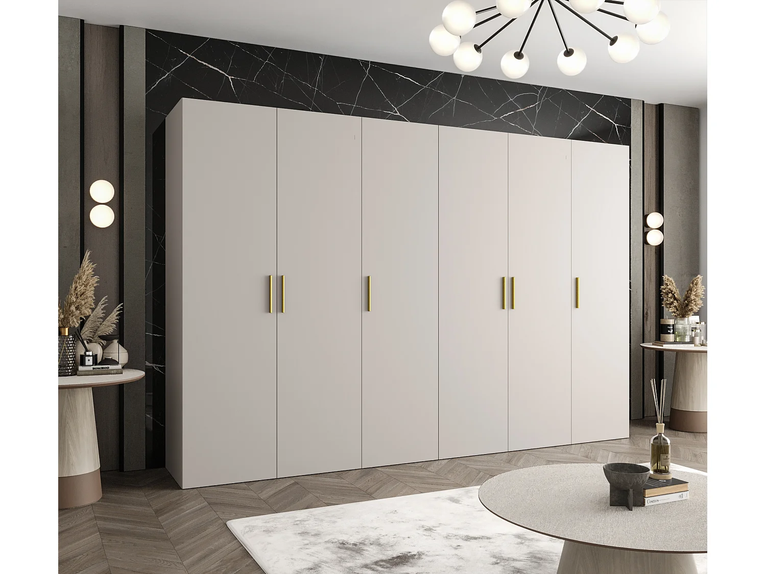 Armoire à portes battantes Bari 1 202/300/52 6 portes (cachemire)