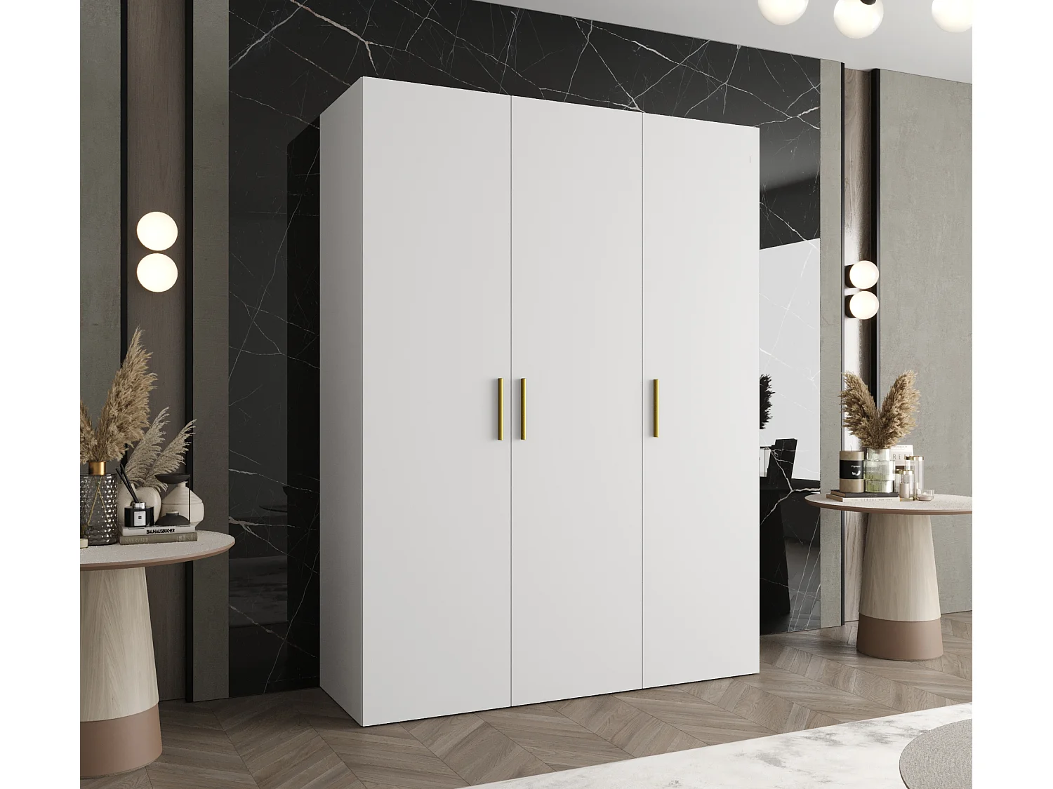 Armoire à portes battantes Bari 1 202/150/52 3 portes (blanc)