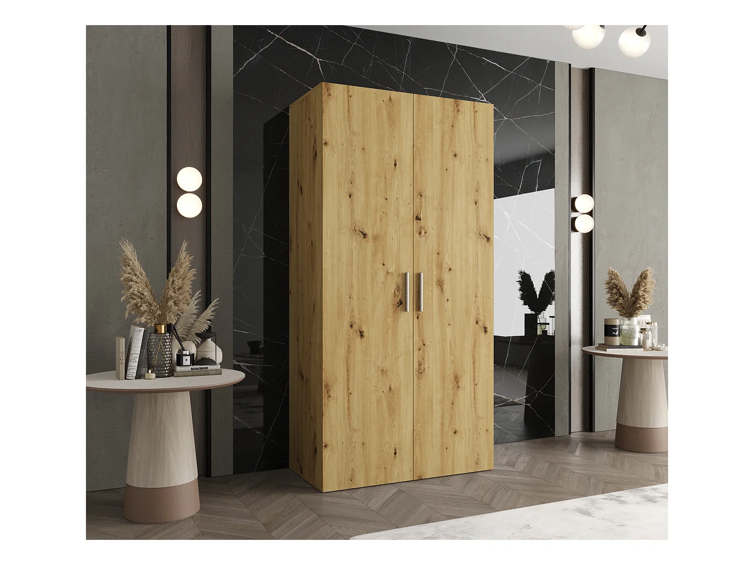 Armoire à portes battantes Bari 1 202/100/52 2 portes (artisan)