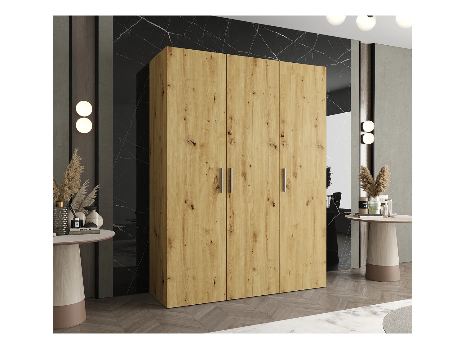 Armoire à portes battantes Bari 1 202/150/52 3 portes (artisan)