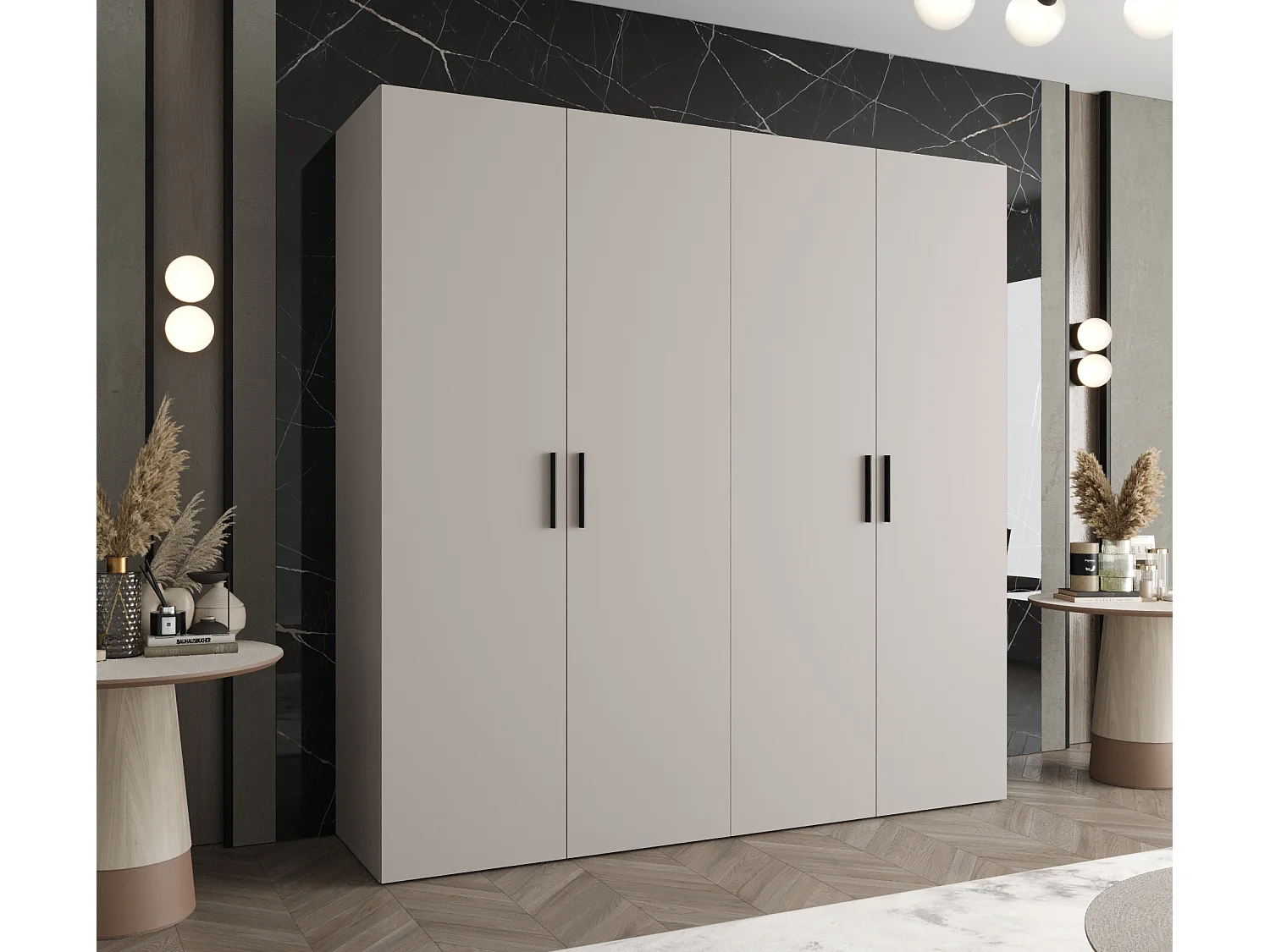 Armoire à portes battantes Bari 1 202/200/52 4 portes (cachemire)