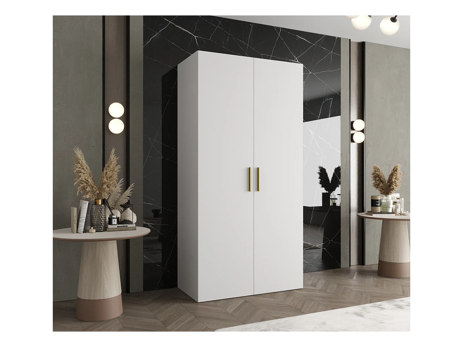 Armoire à portes battantes Bari 1 202/100/52 2 portes (blanc)