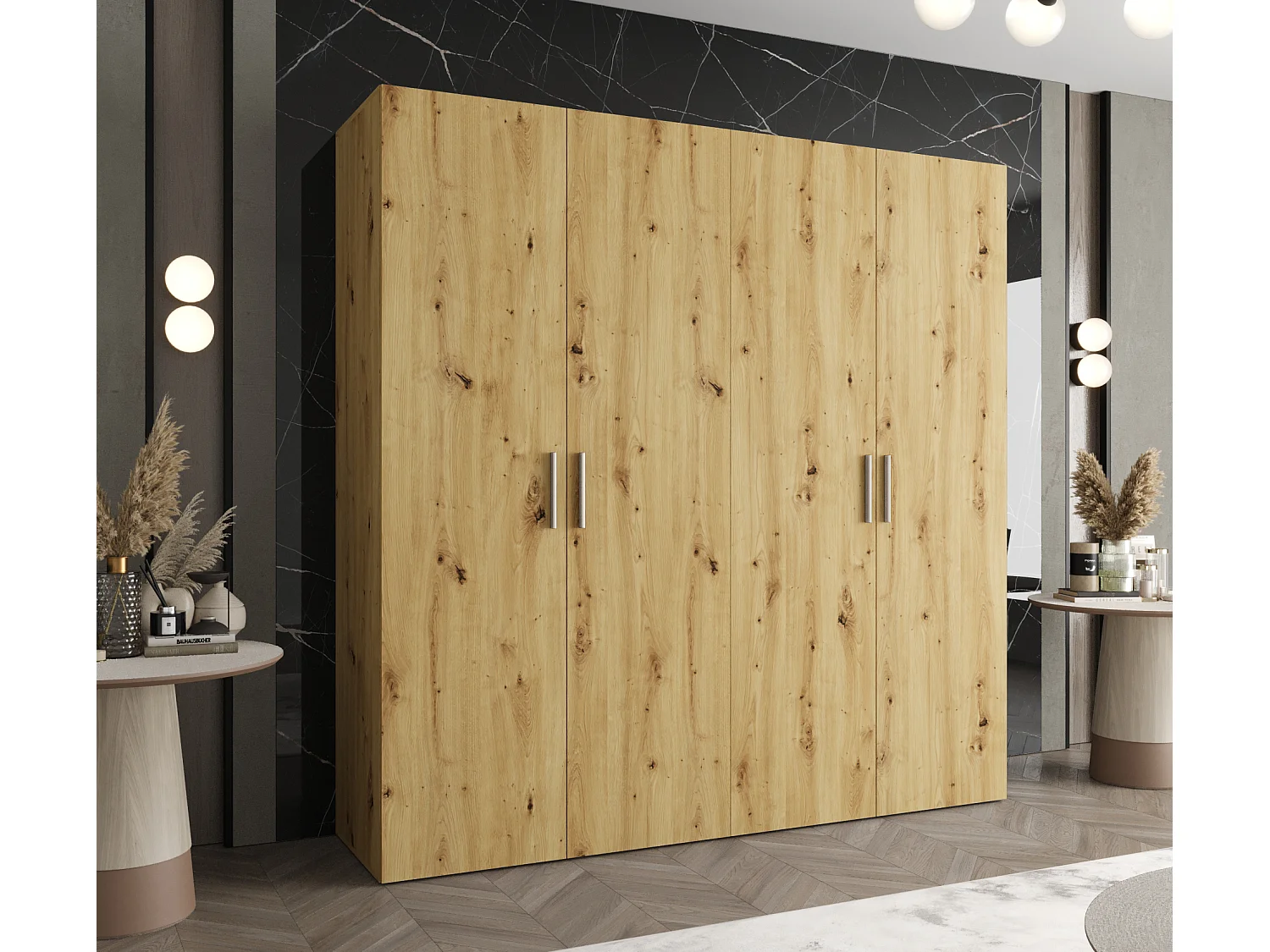 Armoire à portes battantes Bari 1 202/200/52 4 portes (artisan)