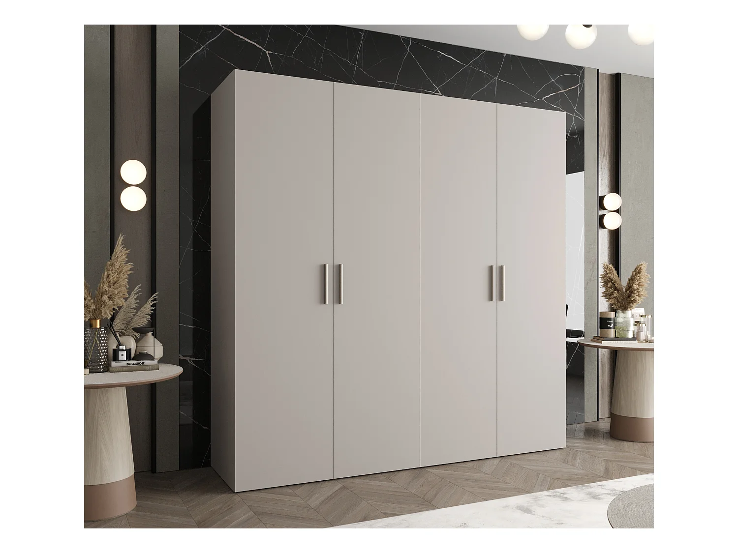 Armoire à portes battantes Bari 1 202/200/52 4 portes (cachemire)