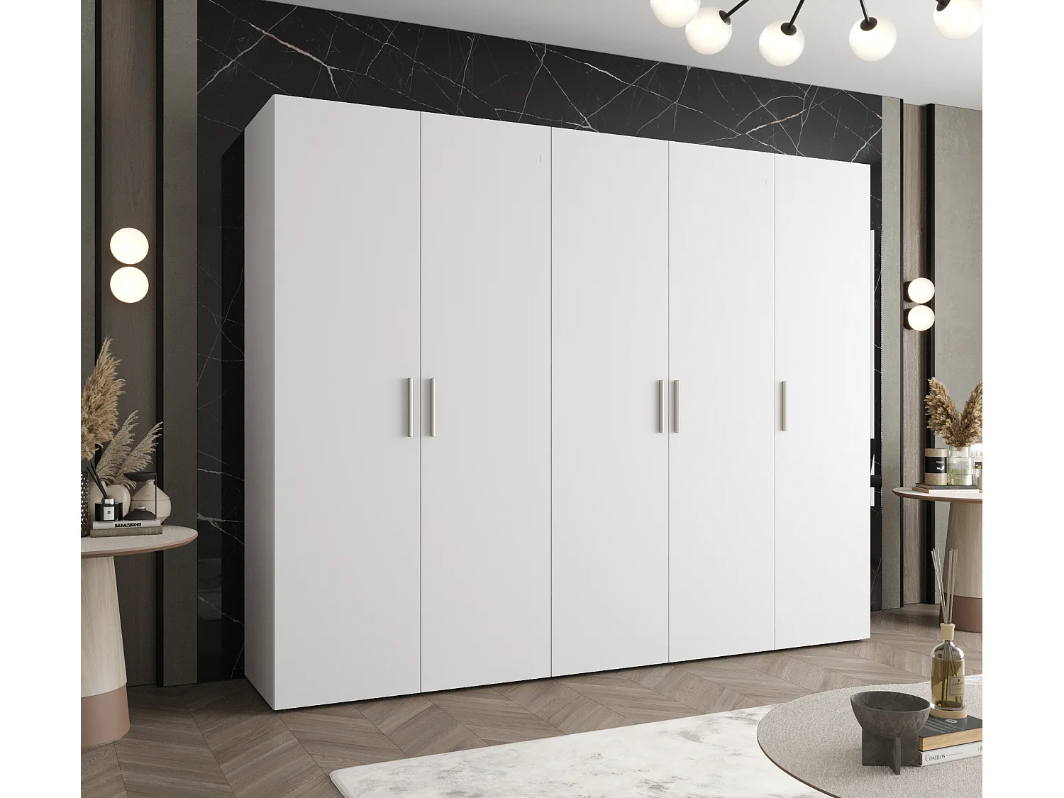 Armoire à portes battantes Bari 1 202/250/52 5 portes (blanc)