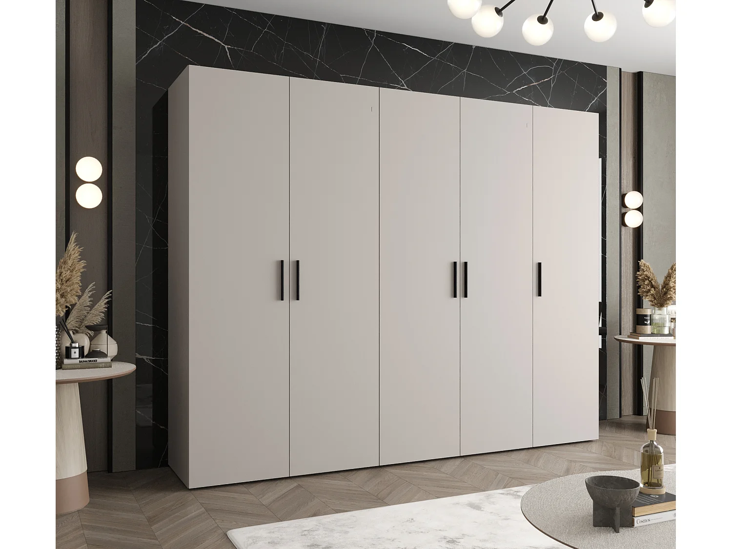 Armoire à portes battantes Bari 1 202/250/52 5 portes (cachemire)