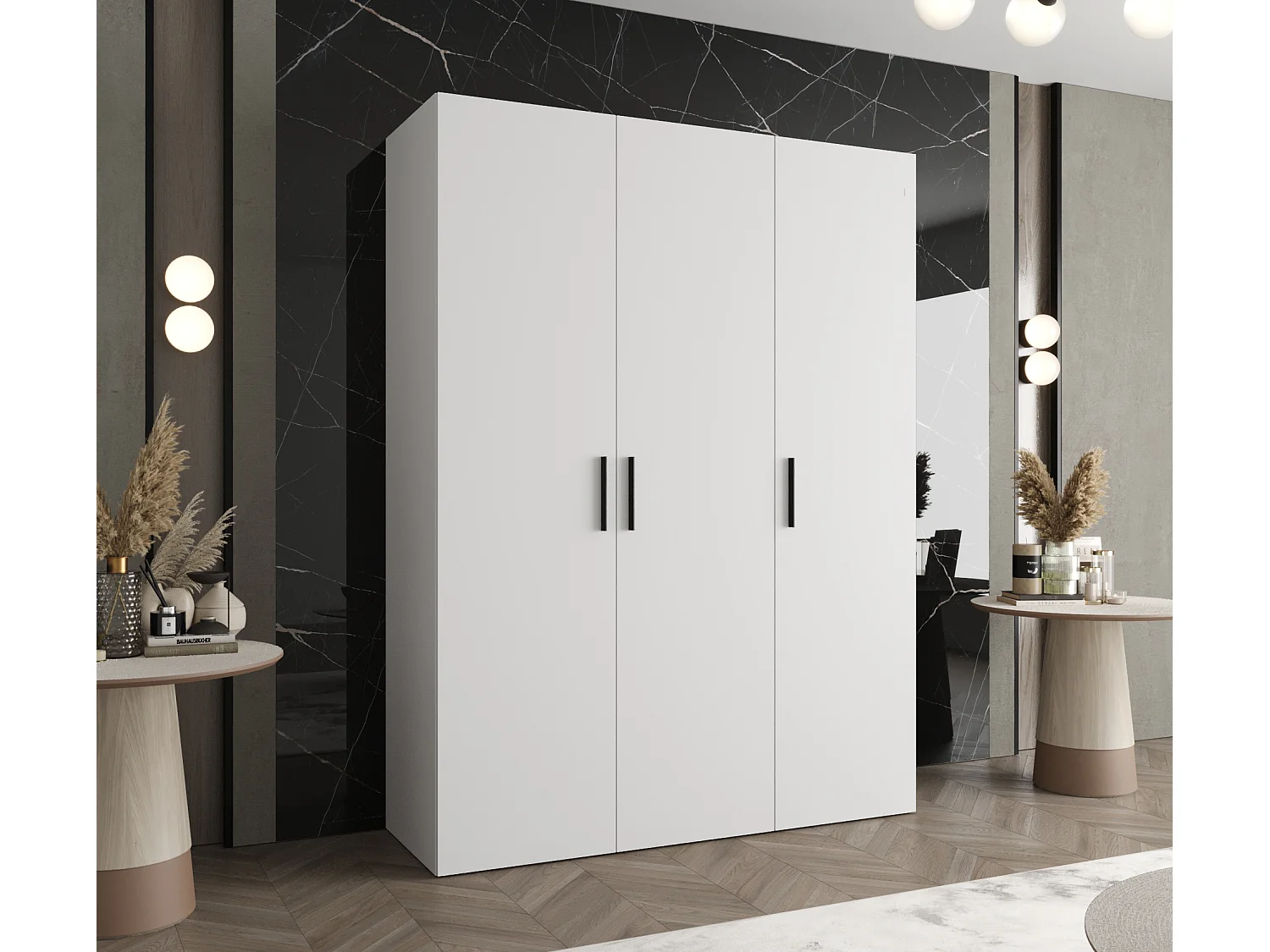 Armoire à portes battantes Bari 1 202/150/52 3 portes (blanc)