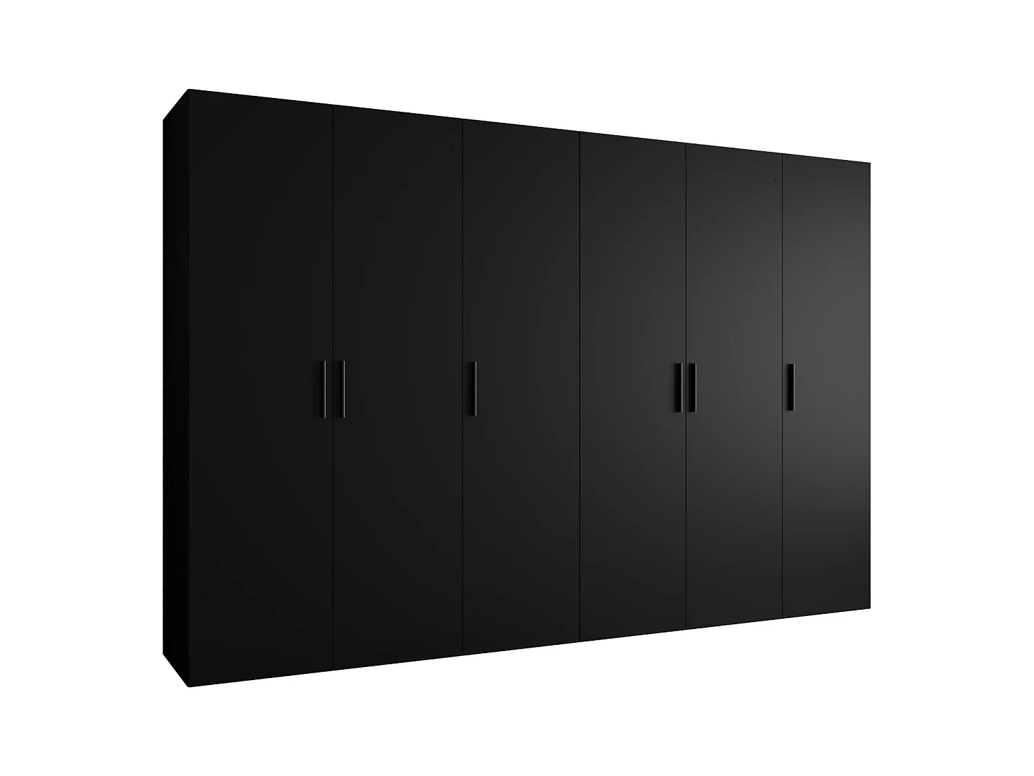 Drehtürenschrank Bari 1 202/300/52 6-türig (Schwarz)