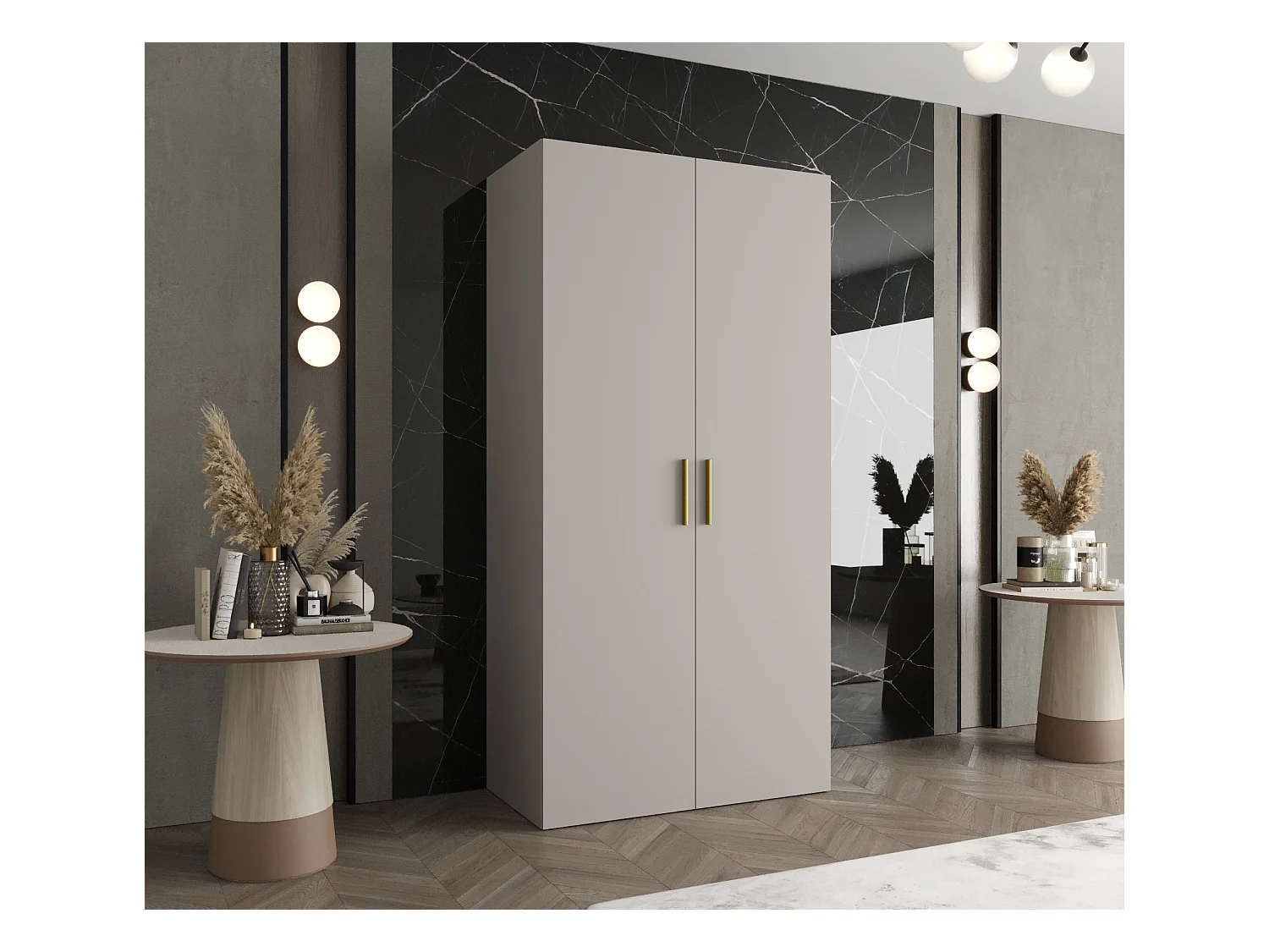 Armoire à portes battantes Bari 1 202/100/52 2 portes (cachemire)