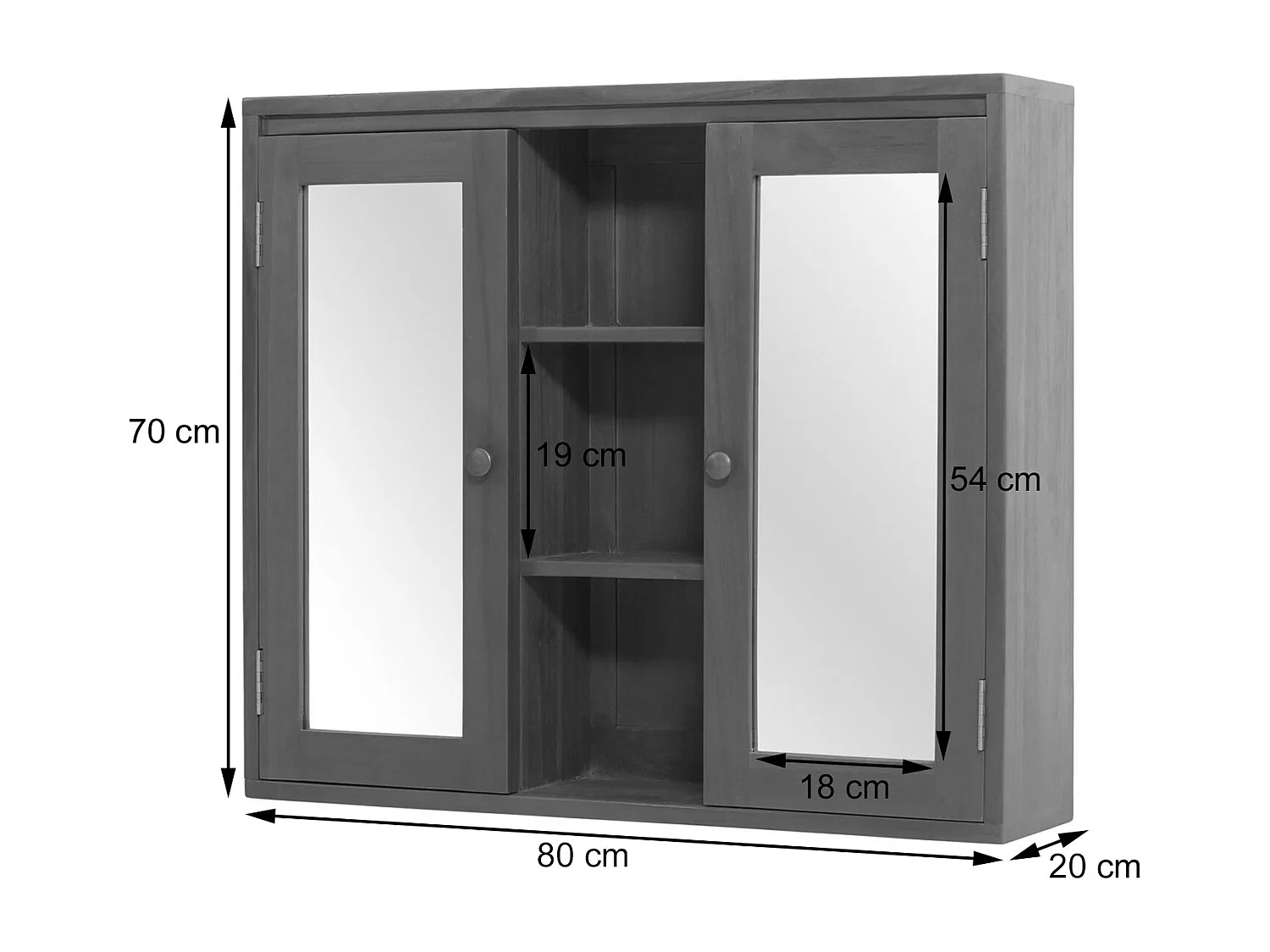 Set da bagno MCW-M86, mobile lavabo, 2 scaffali alti, armadietto con specchio, tappetino, teak di alta qualità classe B